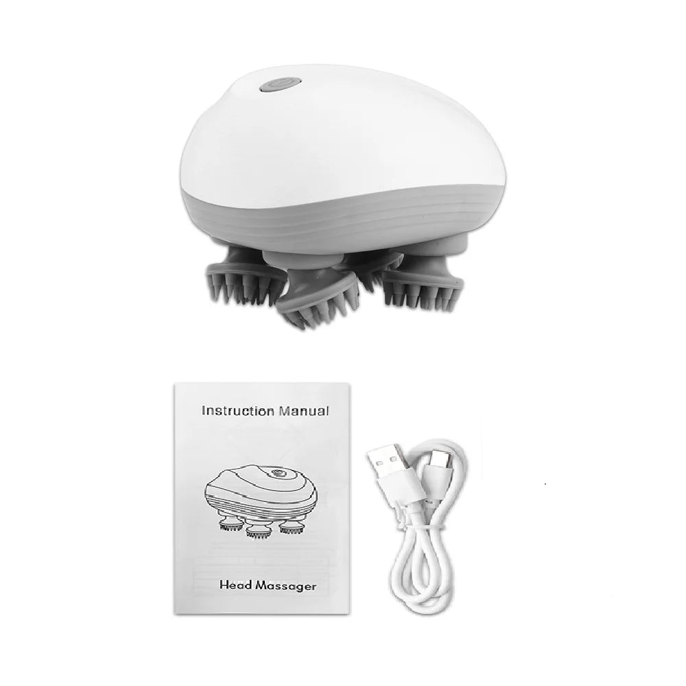 Electric Head Scalp Massager with 4 Kneading Massage