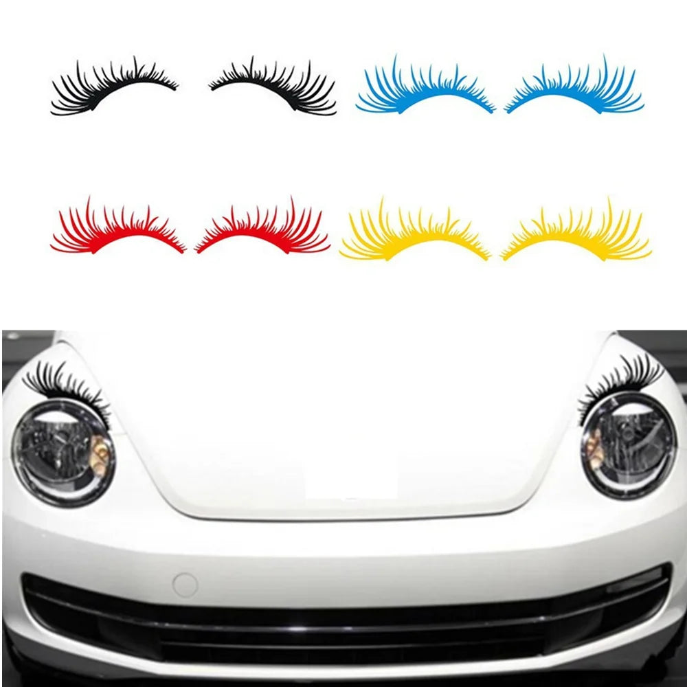 2Pcs Car Headlight Eyelash Stickers 3D