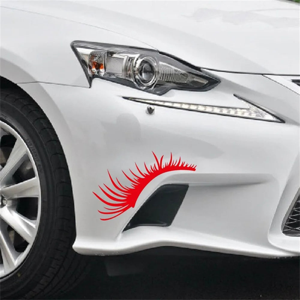 2Pcs Car Headlight Eyelash Stickers 3D