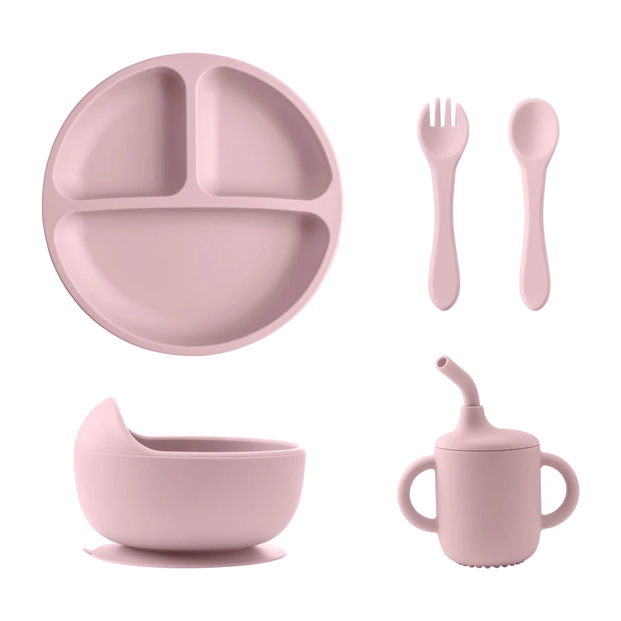 5PCS Baby Silicone Tableware Set