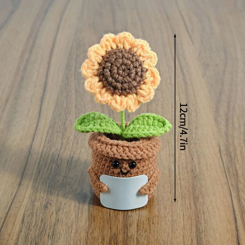 Crochet Flowers Potted Valentine's Day Gift