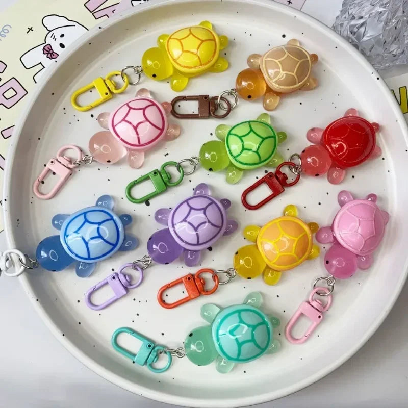 1/8Pcs Colorful Luminous Turtle Keychain
