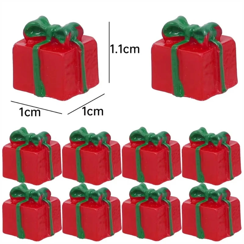 10/50pcs Colorful Resin Gift Box Christmas