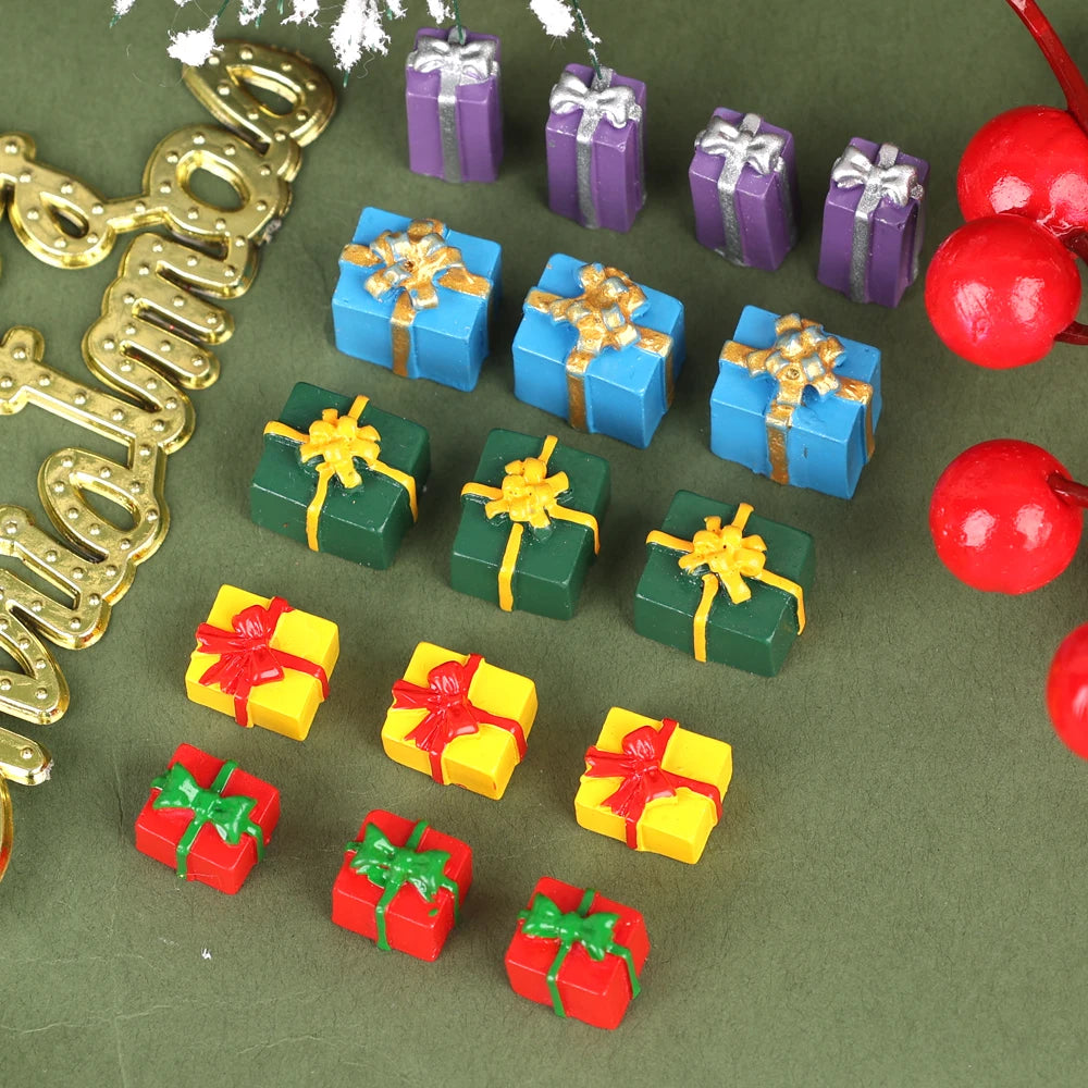 10/50pcs Colorful Resin Gift Box Christmas