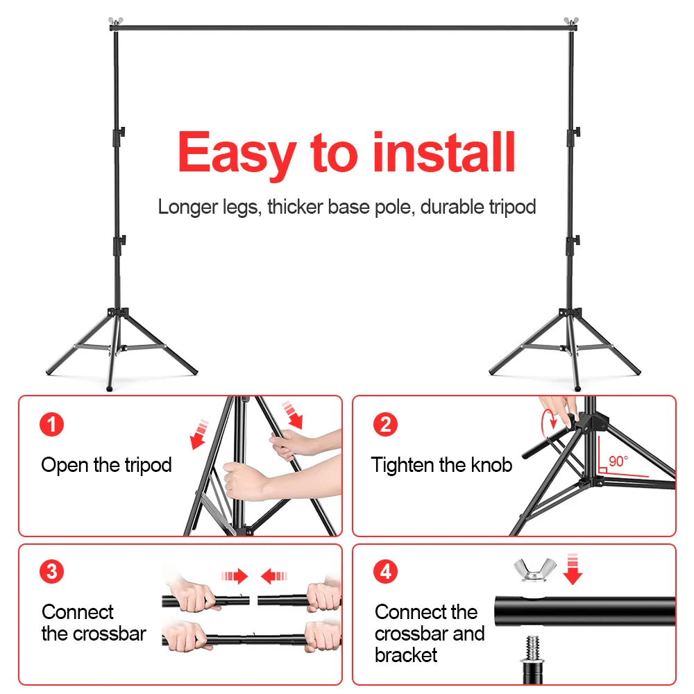 Photography Backdrop Stand Adjustable Photo Studio