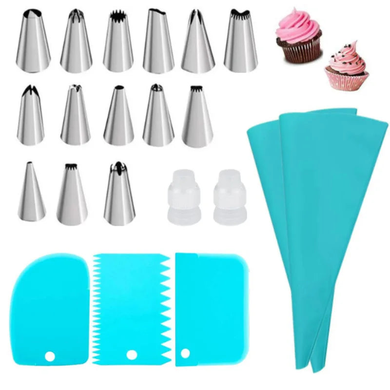 Silicone Piping Bags and Tips Set Cake