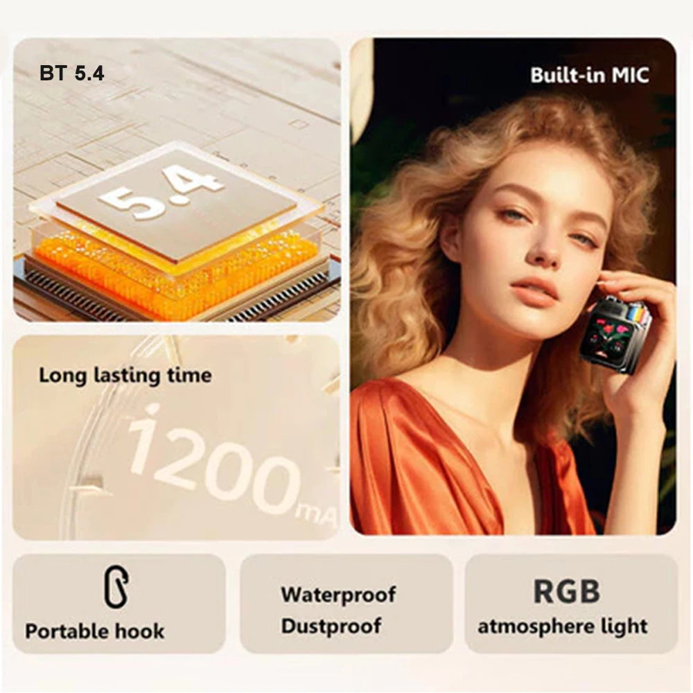 LED Display Screen RGB Desktop Subwoofer Wireless Loudspeaker