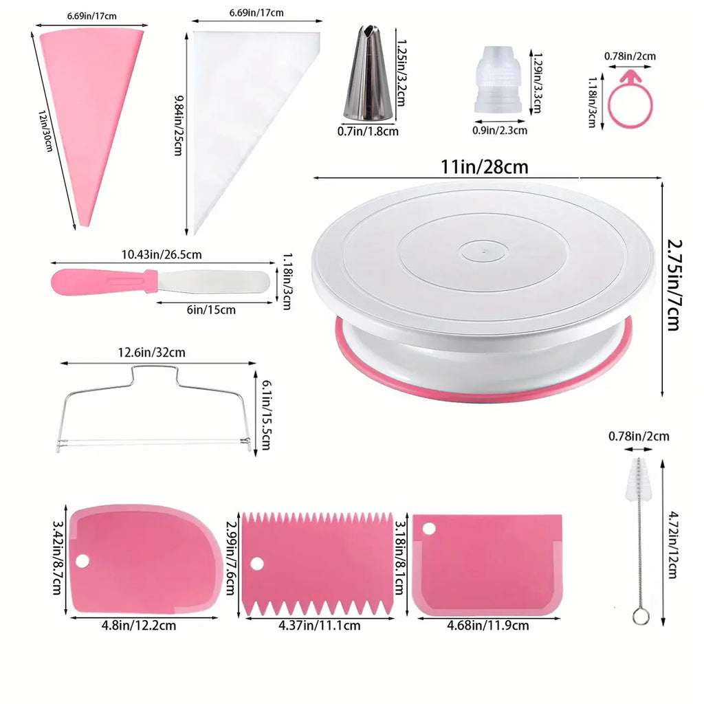 80PCS Cake Decorating Set-Non-Slip Turntable