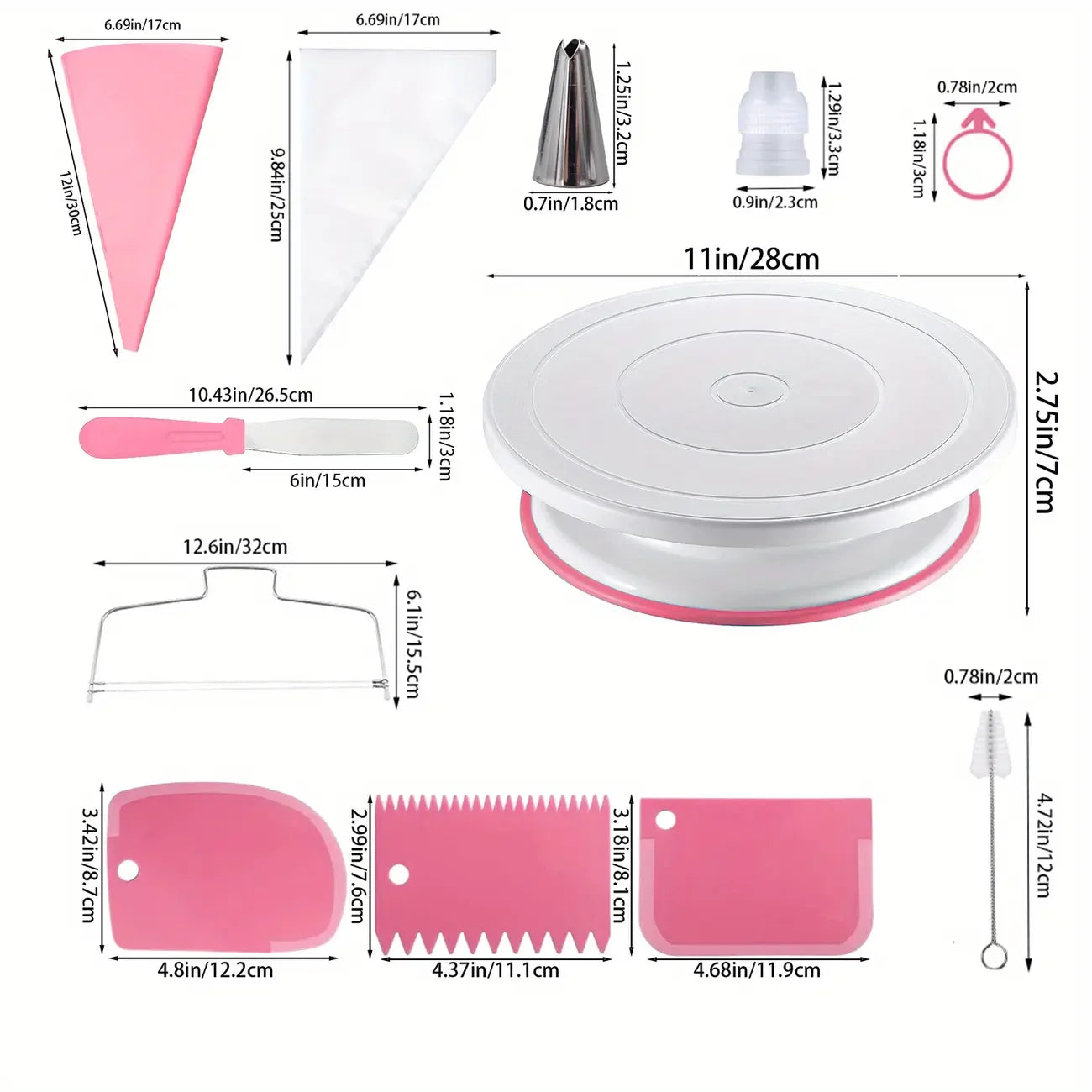 80PCS Cake Decorating Set-Non-Slip Turntable