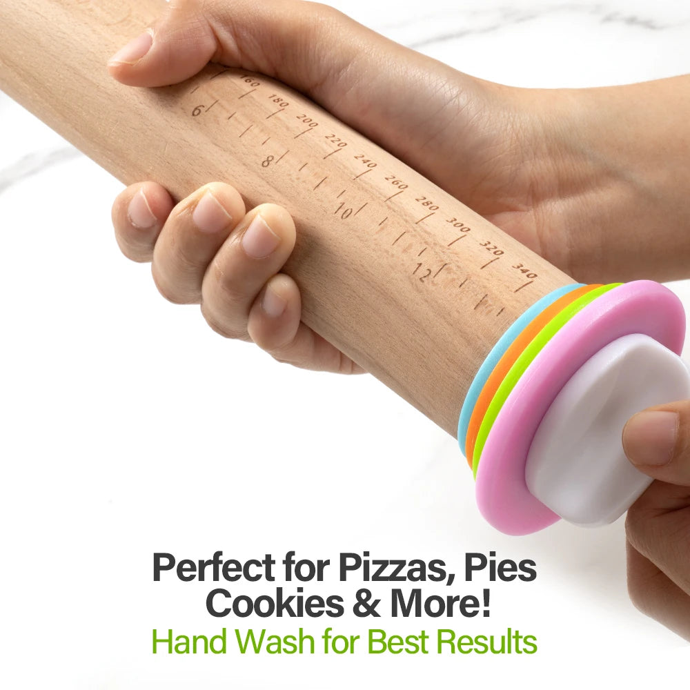 Adjustable Beech Wood Rolling Pin