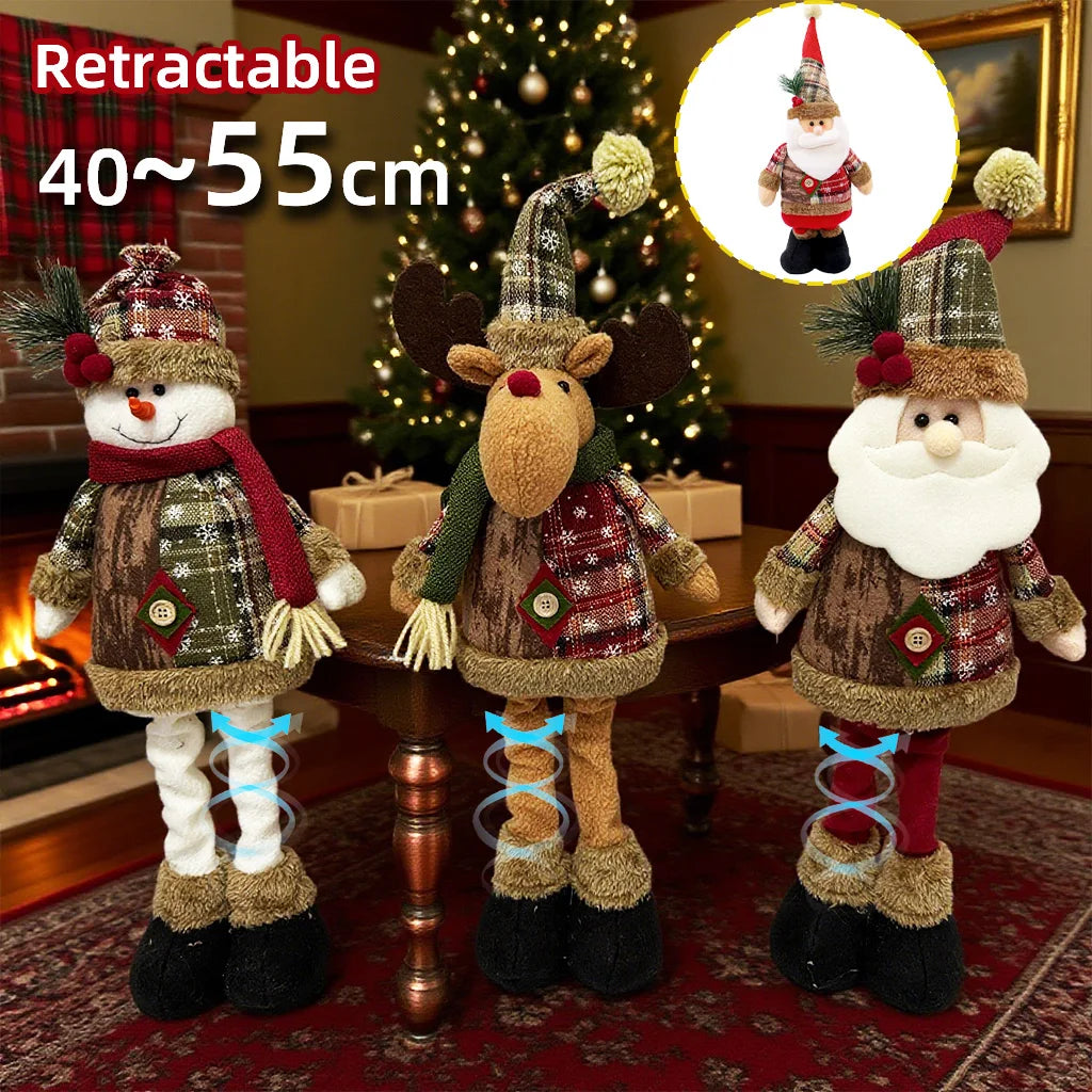 Retractable Santa Snowman doll