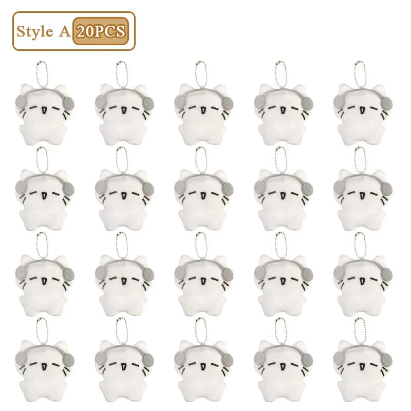 1-20PCS Cute Headphones Kitten keychain