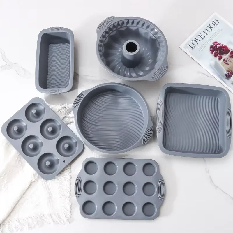 Gray Silicone Cake Pan High Temperature Resistant