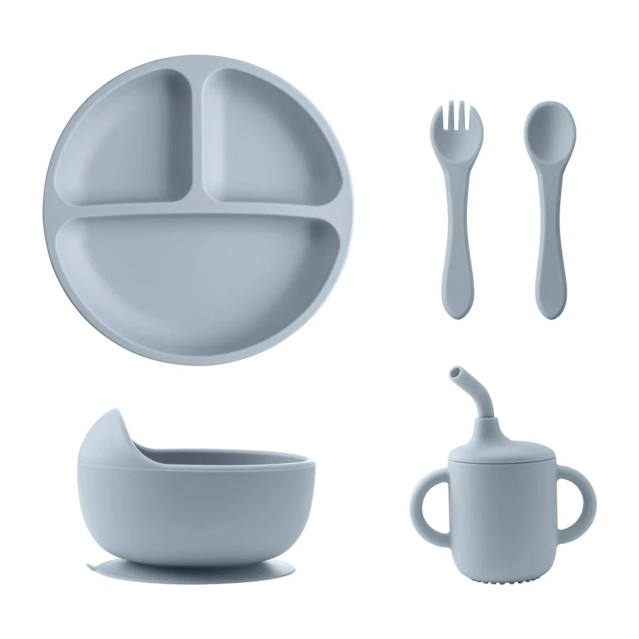 5PCS Baby Silicone Tableware Set