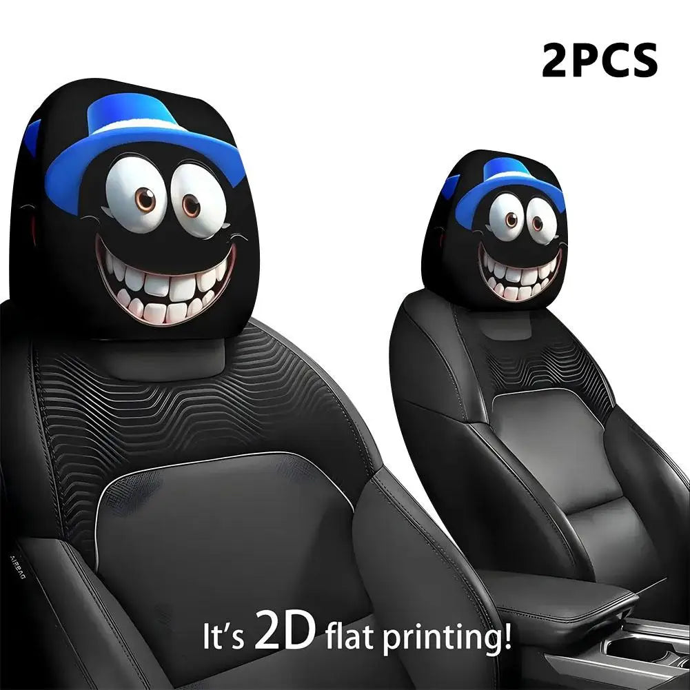 2pc Funny Car Headrest Cover