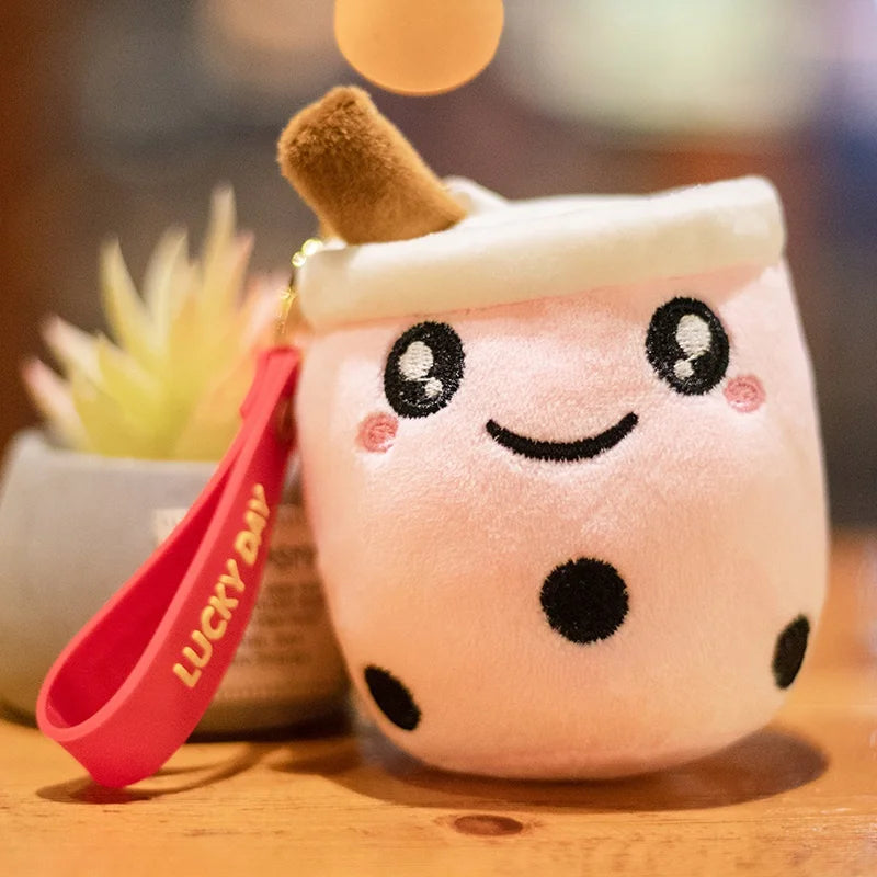 Cute milk tea keychain