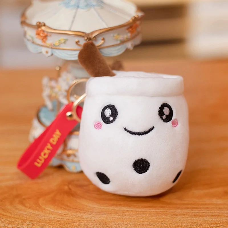 Cute milk tea keychain