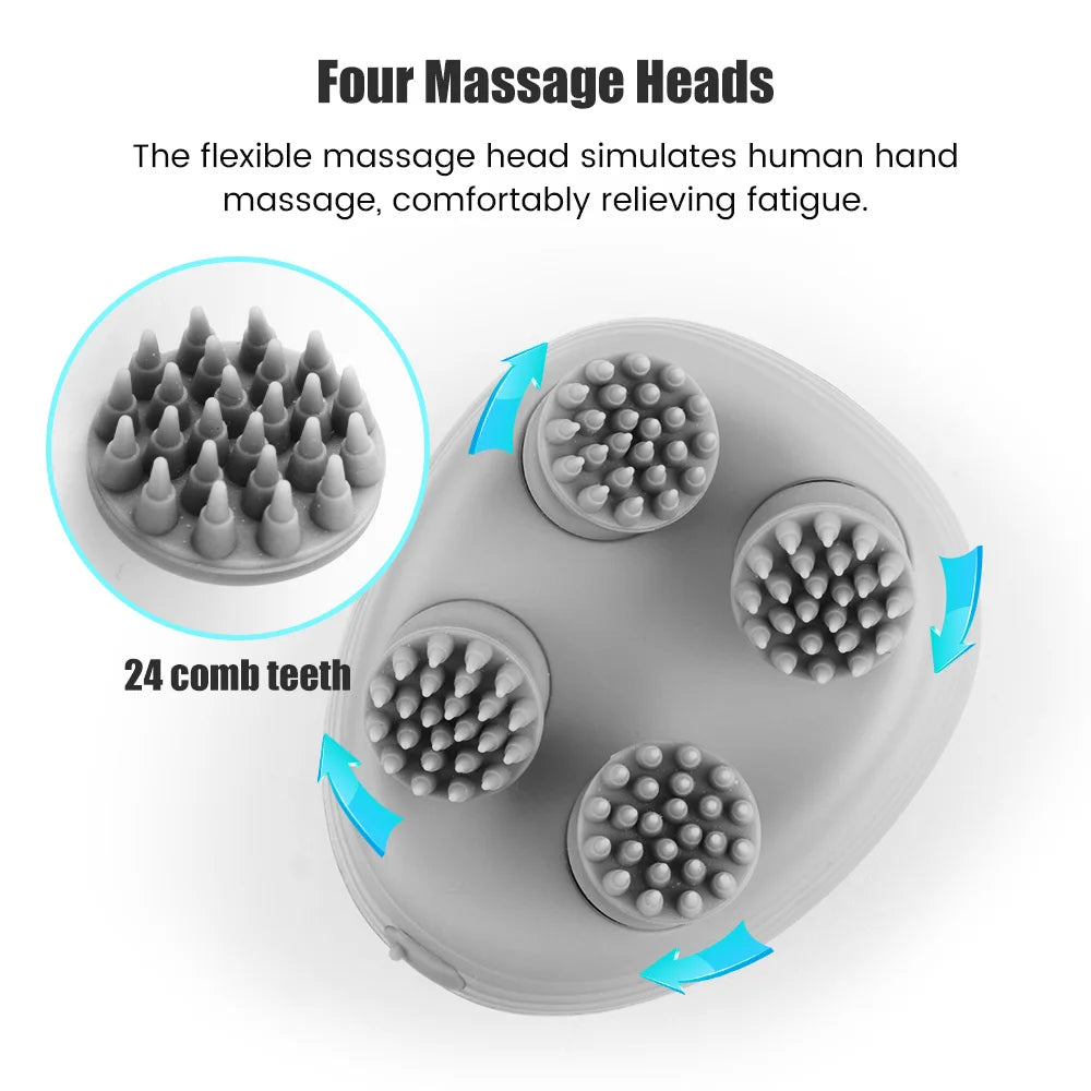 Electric Head Scalp Massager with 4 Kneading Massage