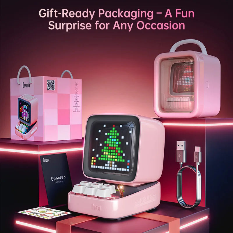 Divoom Retro Pixel Art Bluetooth Portable Speaker Alarm Clock