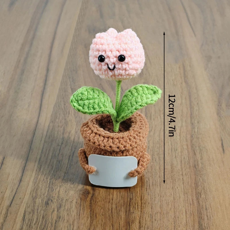 Crochet Flowers Potted Valentine's Day Gift