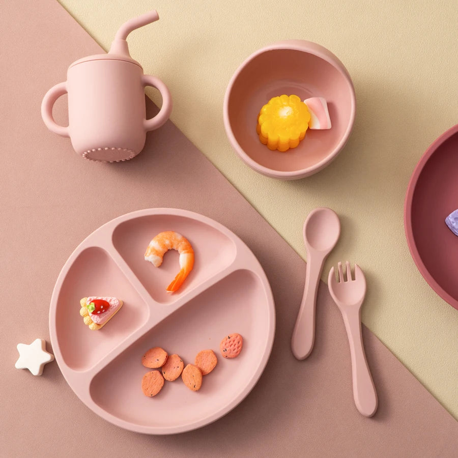 5PCS Baby Silicone Tableware Set