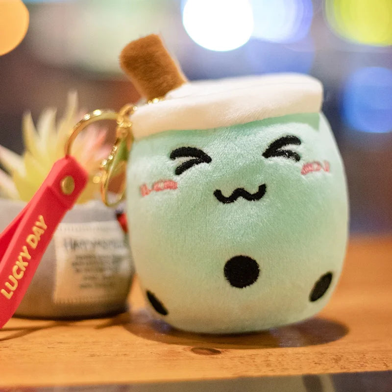 Cute milk tea keychain