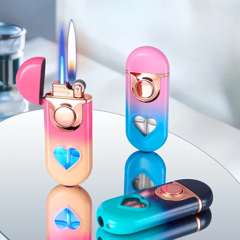 Metal Love Double Flame Gas Lighter
