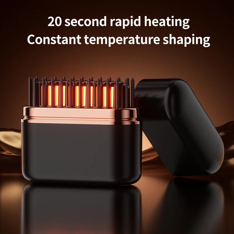 Dual-Use Mini Wireless Electric Hair Brush New Portable Lazy Roll Straightener