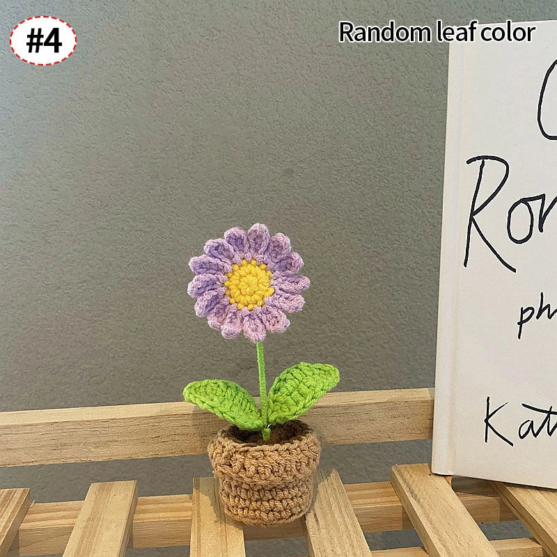 Crochet Flowers Potted Valentine's Day Gift