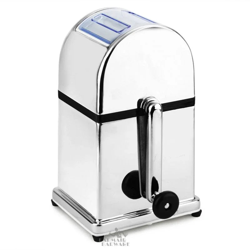 Manual Ice Crusher Machine with Stylish Mirrored Finish