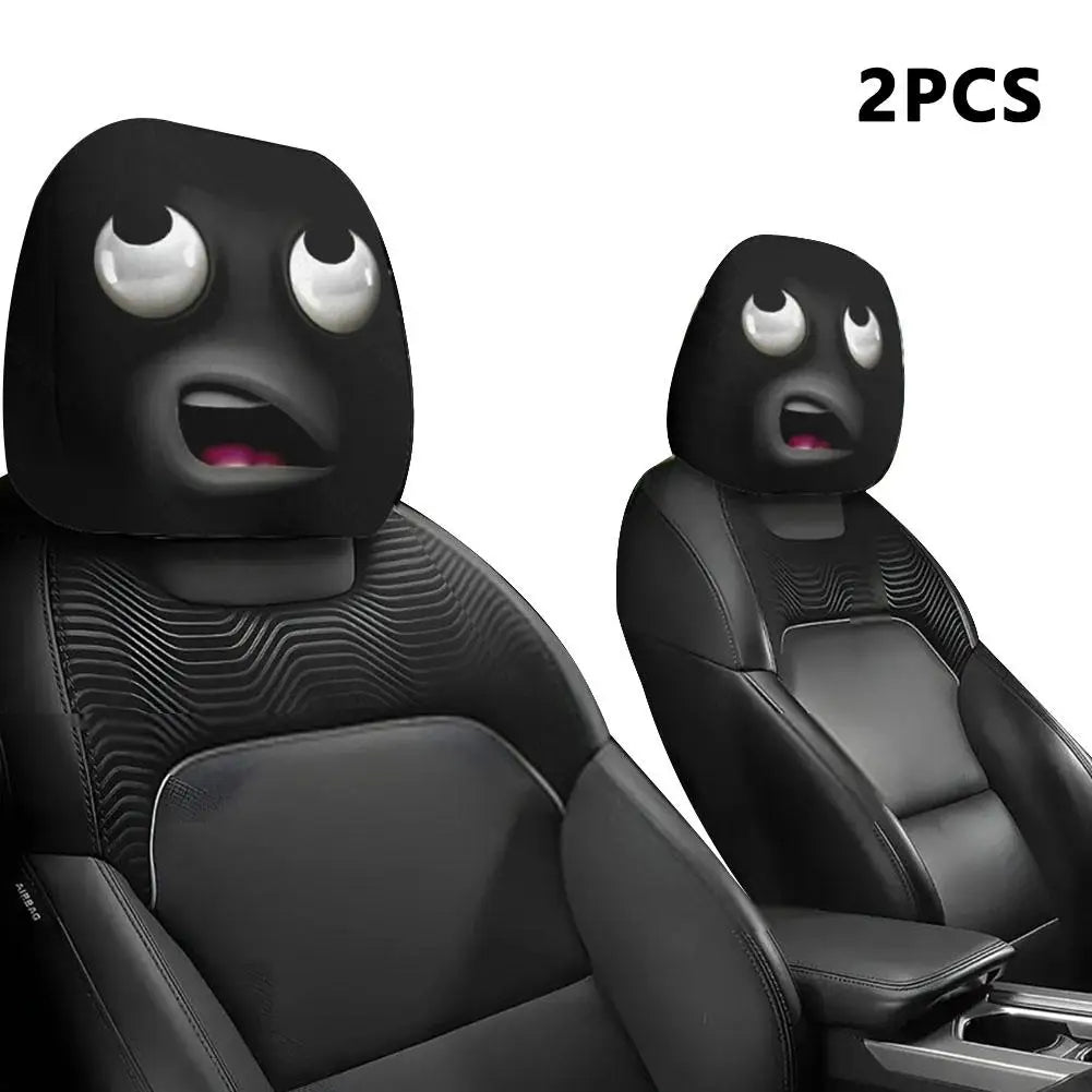 2pc Funny Car Headrest Cover