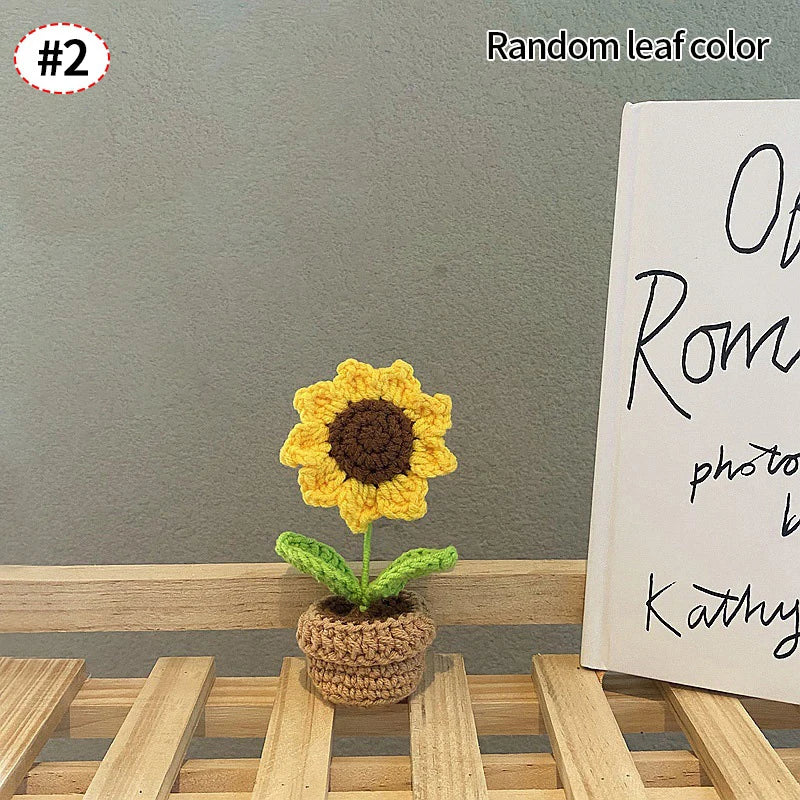 Crochet Flowers Potted Valentine's Day Gift