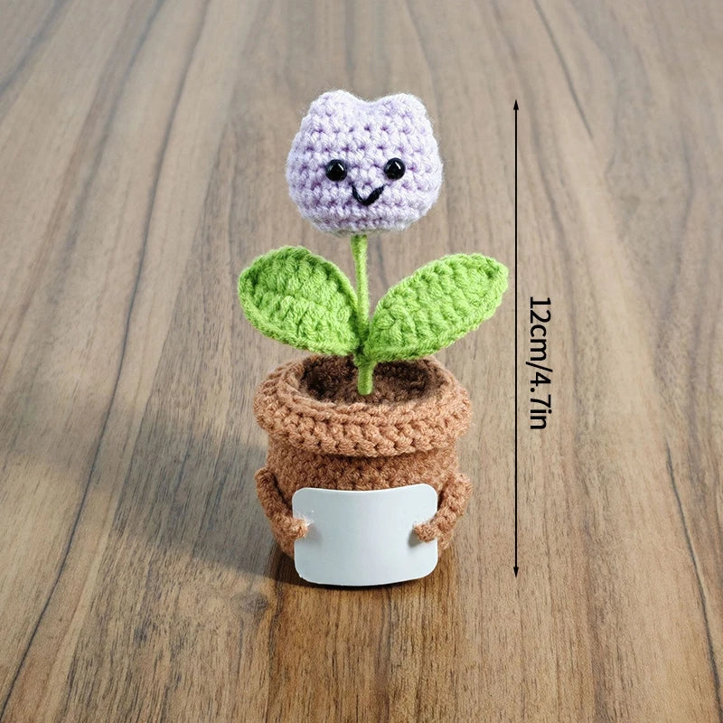 Crochet Flowers Potted Valentine's Day Gift