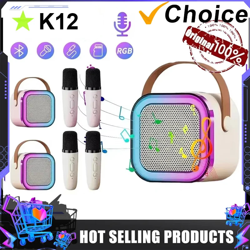 Bluetooth 5.3 K12 Karaoke Machine Portable PA Speaker System