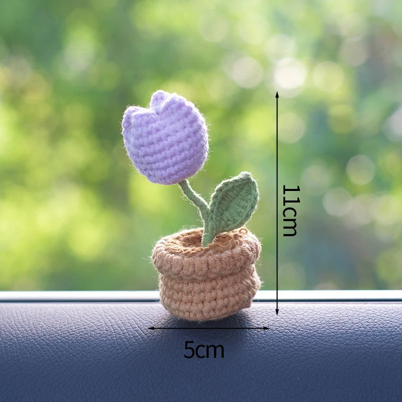 Crochet Flowers Potted Valentine's Day Gift