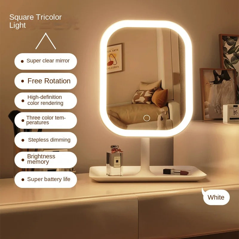 Niche Modern Desktop Vanity Mirror 3 Color Light LED