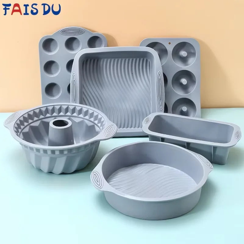Gray Silicone Cake Pan High Temperature Resistant