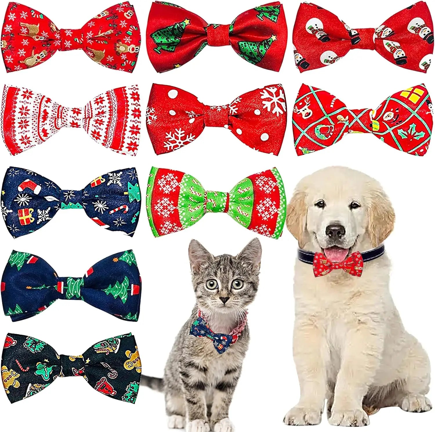Christmas Dog Bow Tie Collar