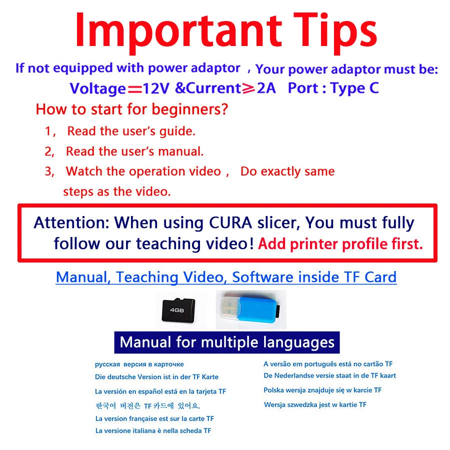 3D Printer include Power Adaptor.