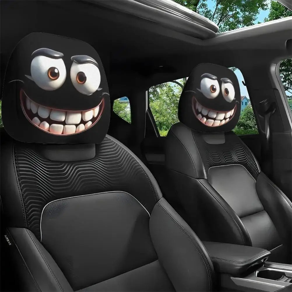 2pc Funny Car Headrest Cover