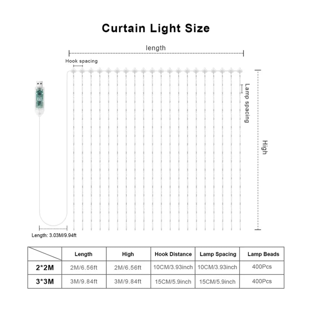 Smart Curtain Lights Waterproof LED