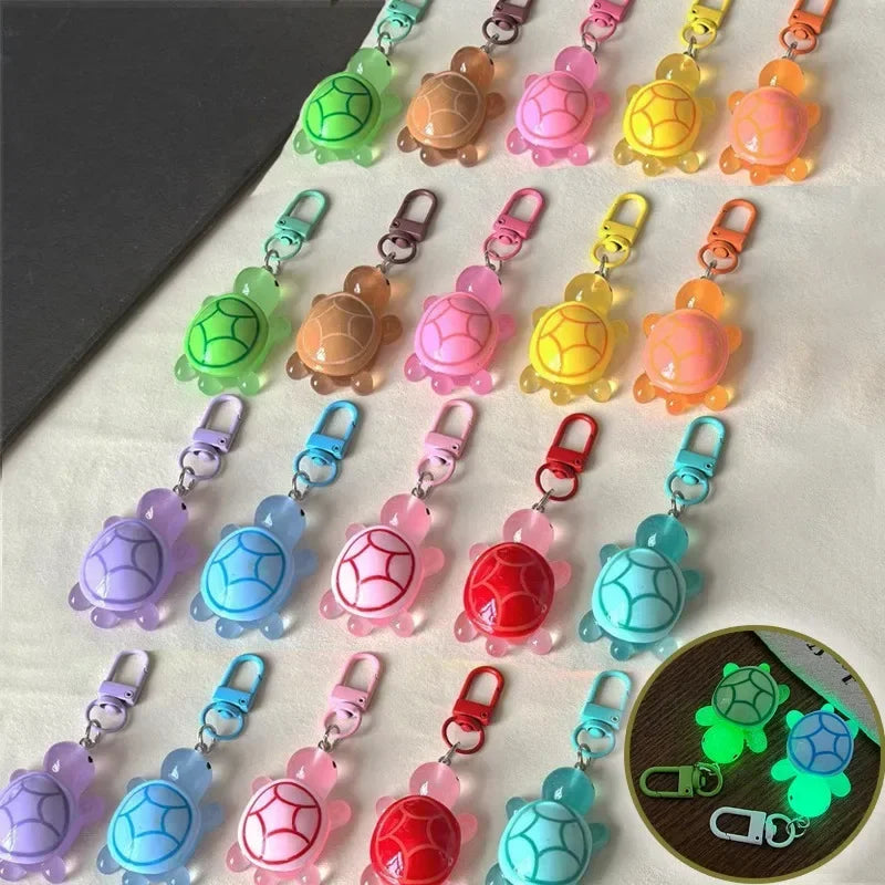 1/8Pcs Colorful Luminous Turtle Keychain