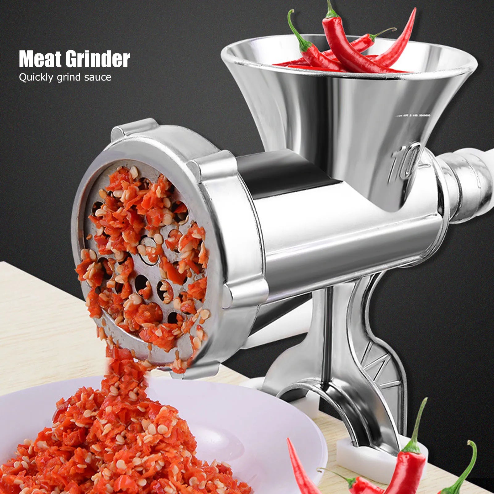 Household Aluminum Alloy Manual Sausage Meat Grinder Pepper Spice Grinding Machine Kitchen Tool Manual Grinder Grinding Machine