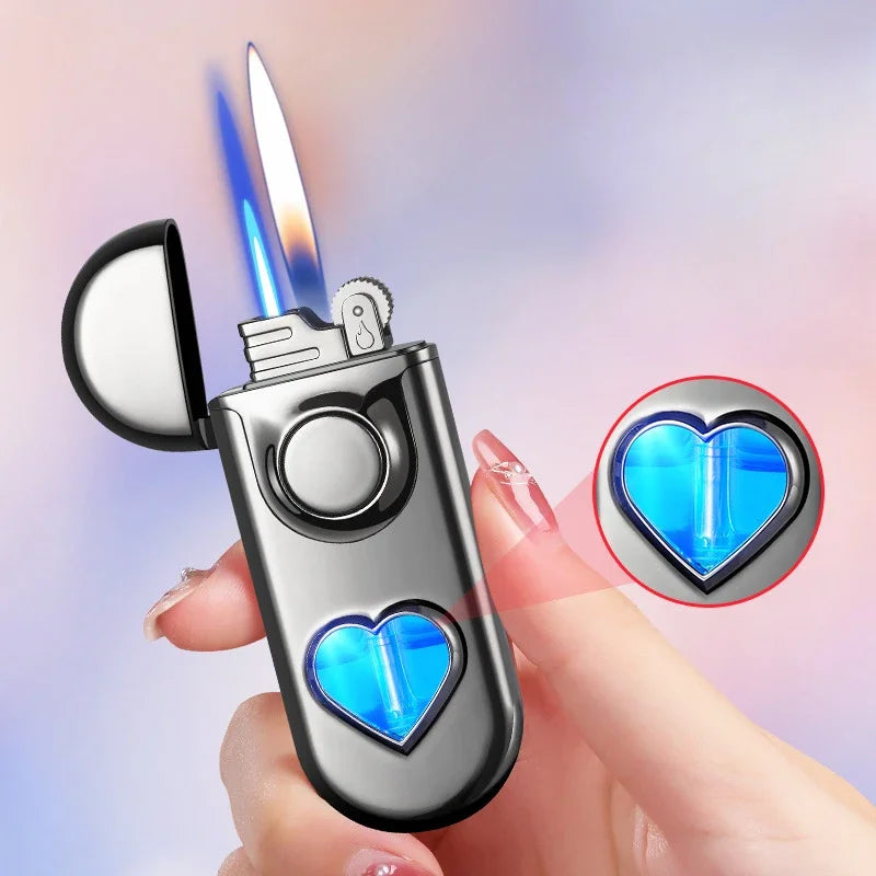 Metal Love Double Flame Gas Lighter