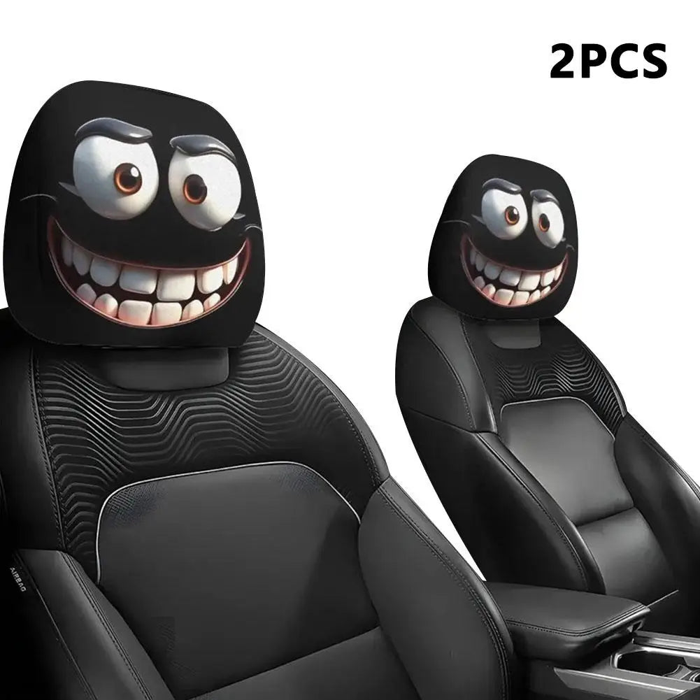 2pc Funny Car Headrest Cover