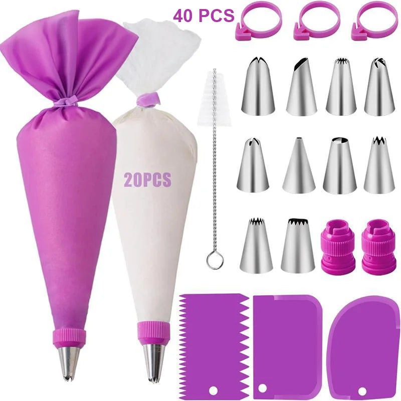Silicone Piping Bags and Tips Set Cake