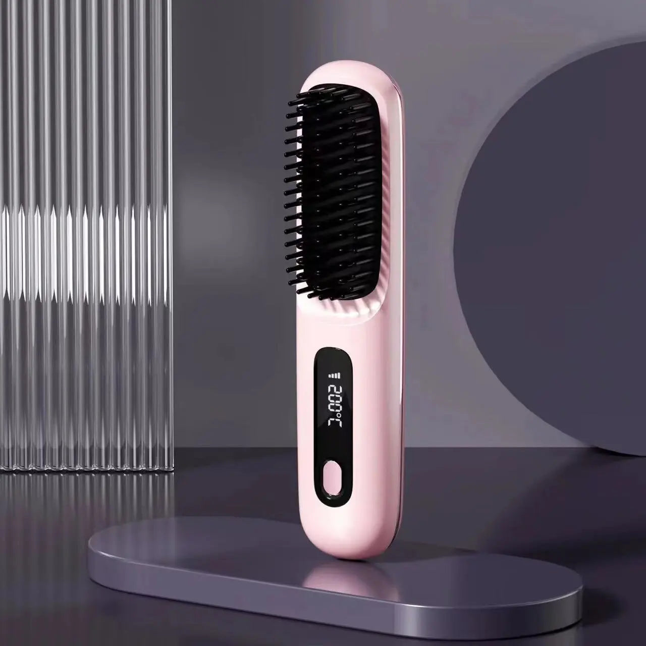 Electric Hot Air Brush Ceramic Hair Straightener Comb