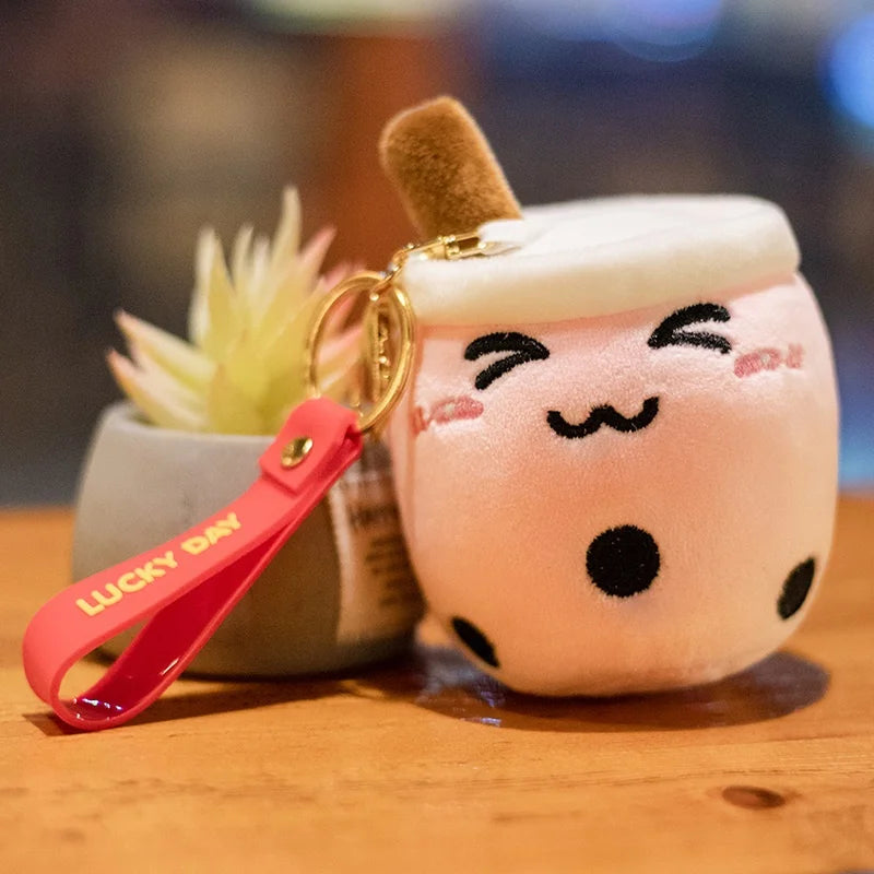 Cute milk tea keychain