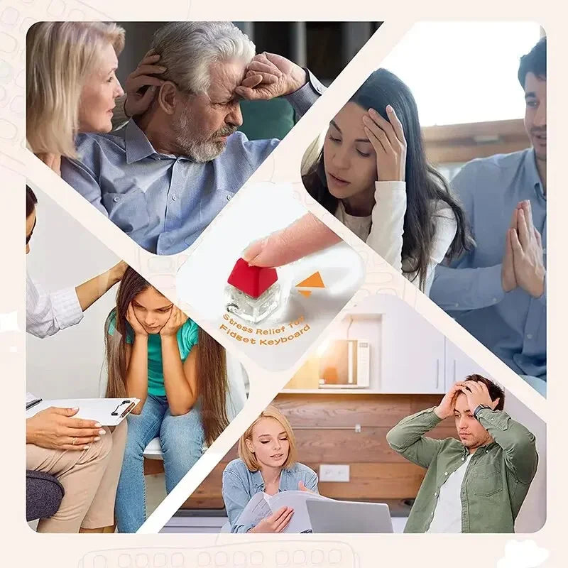 Decompression Keychain Keyboard Button