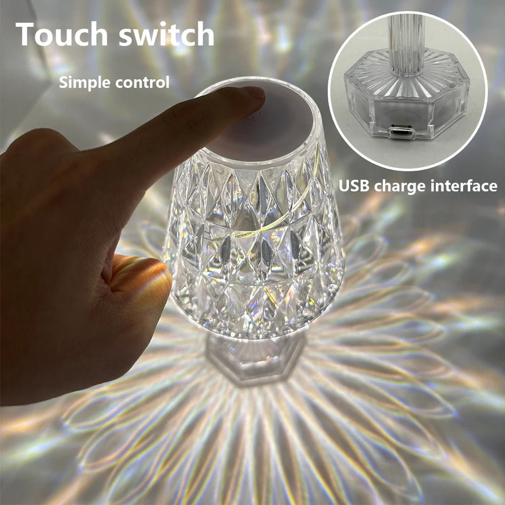 Diamond Crystal Projection Night Lights